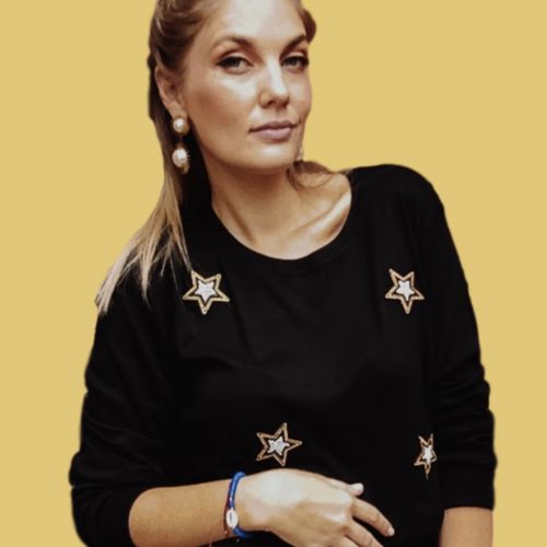 GOLD STARS PEARLS SWEATER