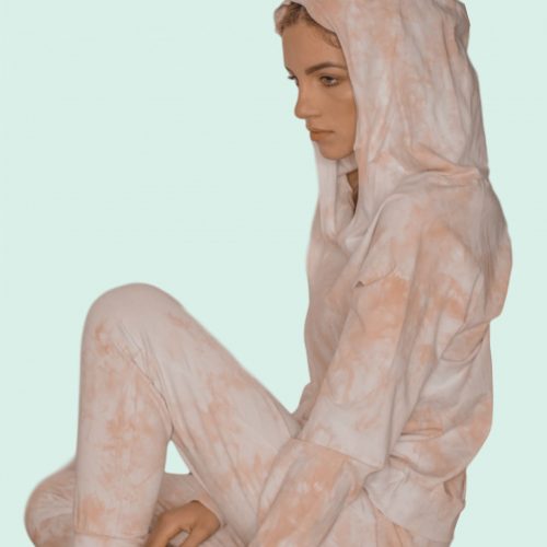 NUDE TIE DYE HOODIE SET