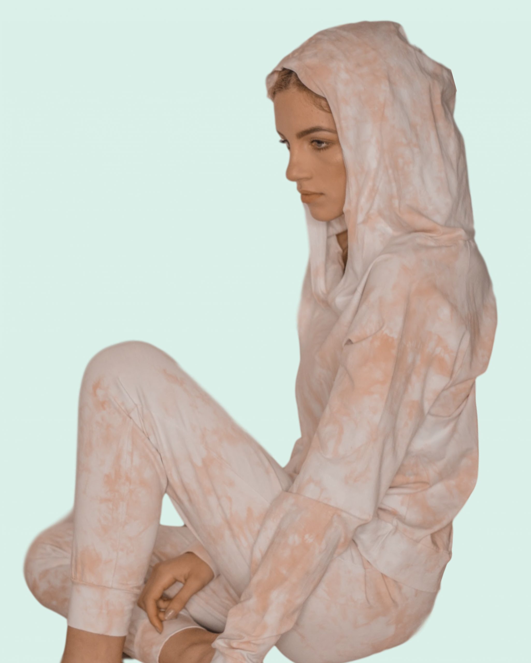 NUDE TIE DYE HOODIE SET