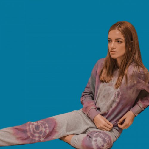 PURPLE TIE DYE HOODIE SET