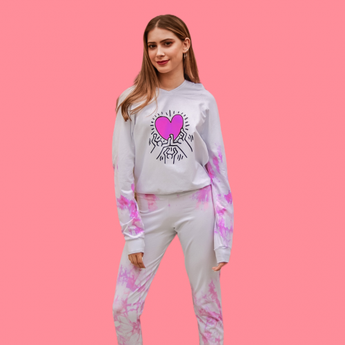 HEART TIE DYE HOODIE SET