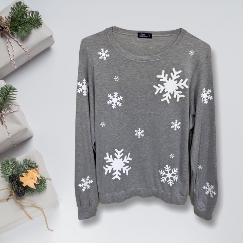 VELVET SNOWFLAKES SWEATER